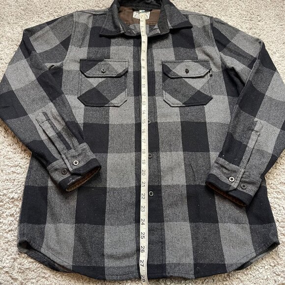 Deus Ex Machina Mens Small Wool Flannel Field Over Shirt Shacket Button Up - Picture 4 of 7